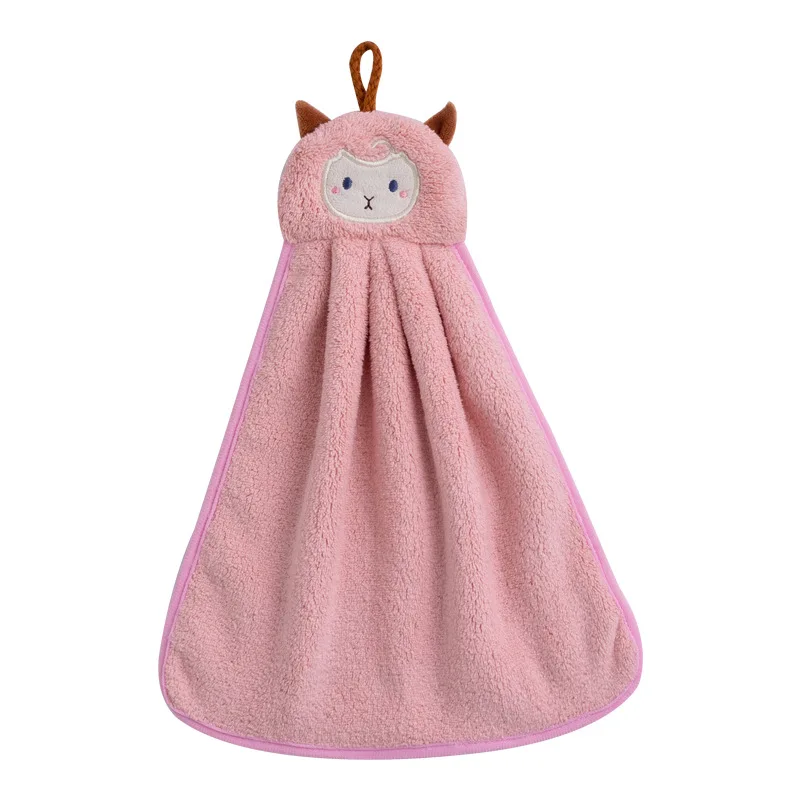 

Plush Hand Towel Home Hangable Cartoon Hand Gift with Coral Plush doll