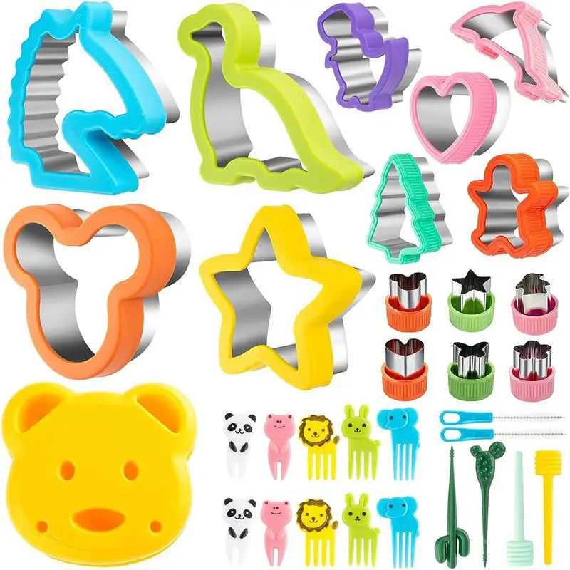 

32 Pcs Sandwich Cutters Set for Children Kids Food Cookie Bread Mold Maker Fruit and Vegetable Shapes Cutting Mould Baking Tools