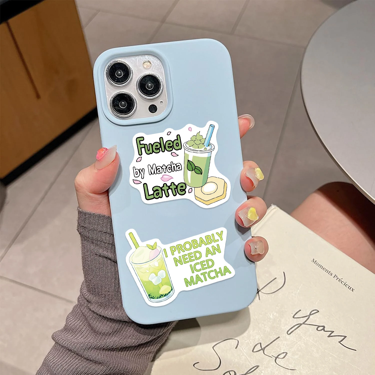 Autocollants Matcha Girl pour ordinateur portable, 50 pièces, autocollants esthétiques pour bouteille d'eau de Skateboard Hydroflask, autocollant de vélo pour adultes