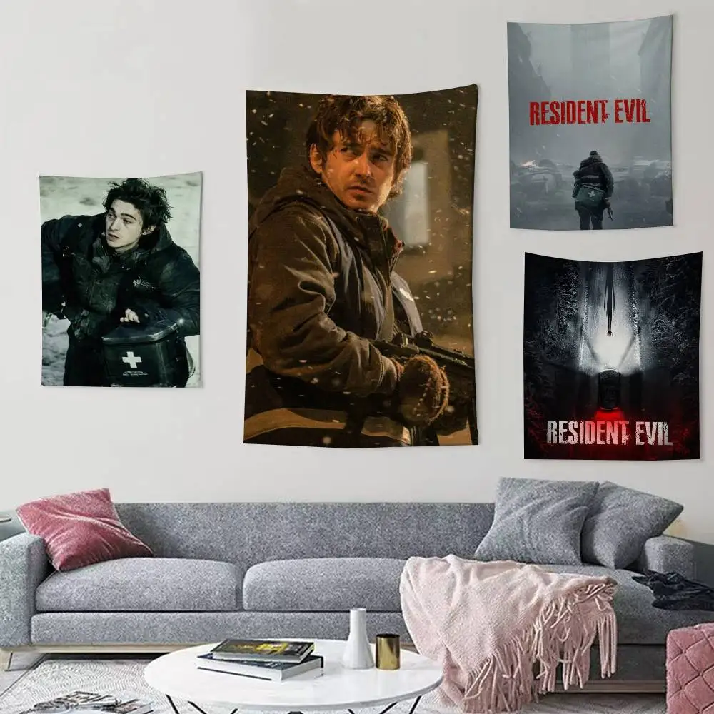 Moive R-Resident Evil 2026 Flag Digital Printing Banner for Garage Wall Out Door Decoration Tapestry