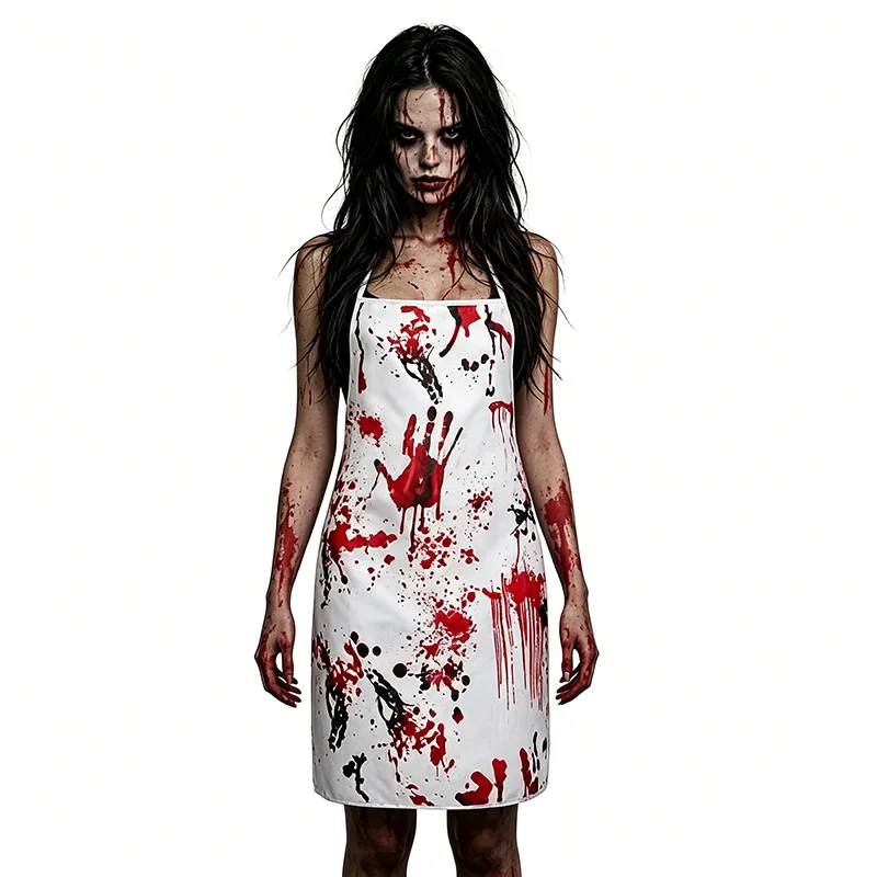 Halloween party cape kids adult bloodstained cape bloodstained apron bloodstained stockings cosplay props
