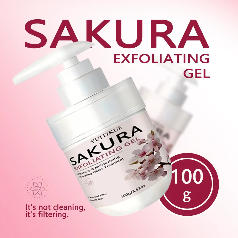YUITIKUE 100g Sakura Gesichts-Peeling-Gel Sanfte Tägliche Reinigung Hautpflege Exfoliator für Glatte Strahlende Haut – Detail 4