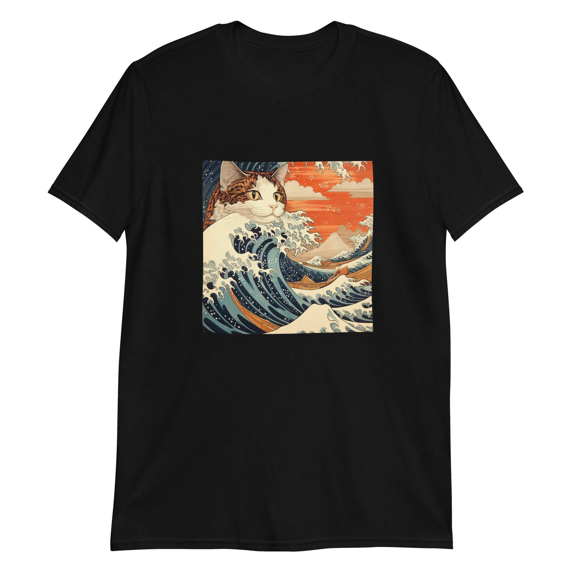 Ukiyo E Cats Riding The Great Wave T Shirt