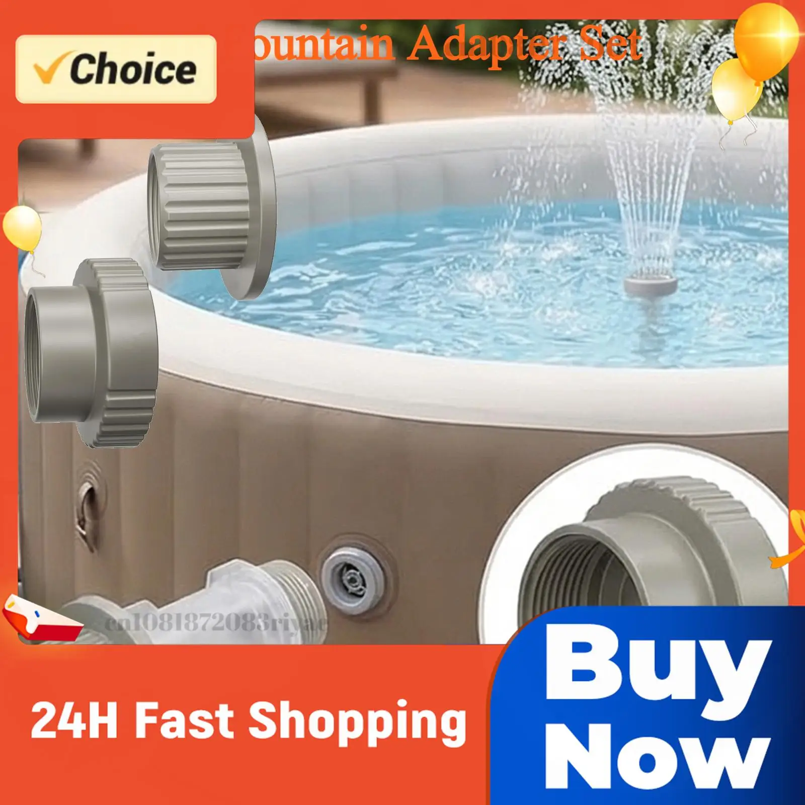 2Pcs Pool Fountain Adapter Set 1 Male 1 Female Ground Pool Fountain Adapters Non-Slip For Backyard Garden Courtyard Playground