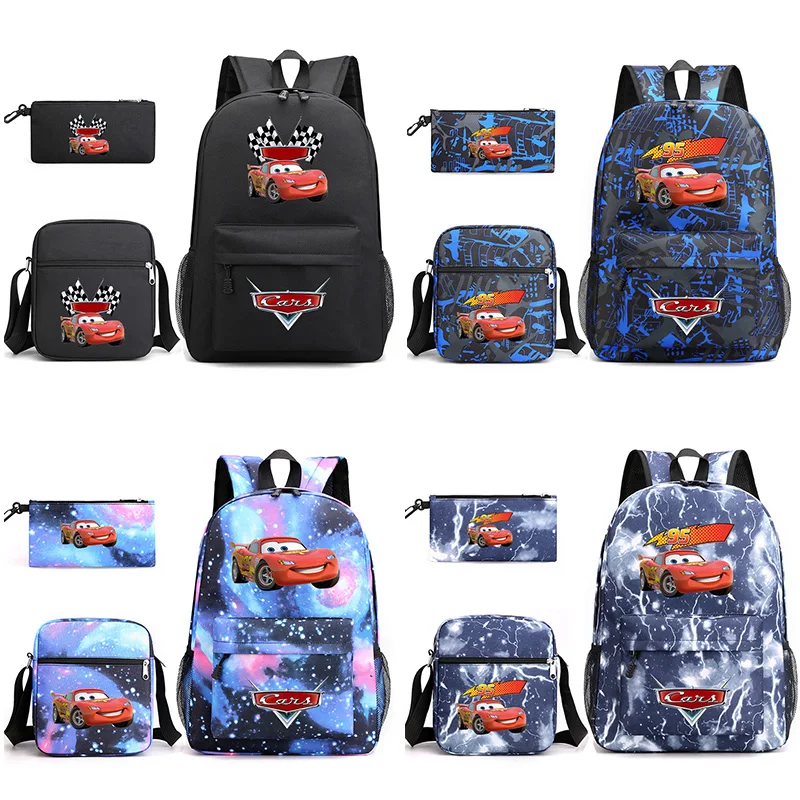 3Pcs Disney Pixar Cars Lightning McQueen Bookbag Kids Backpack Boys Girls School bags Shoulder Bag Set Daily Backpacks Mochilas