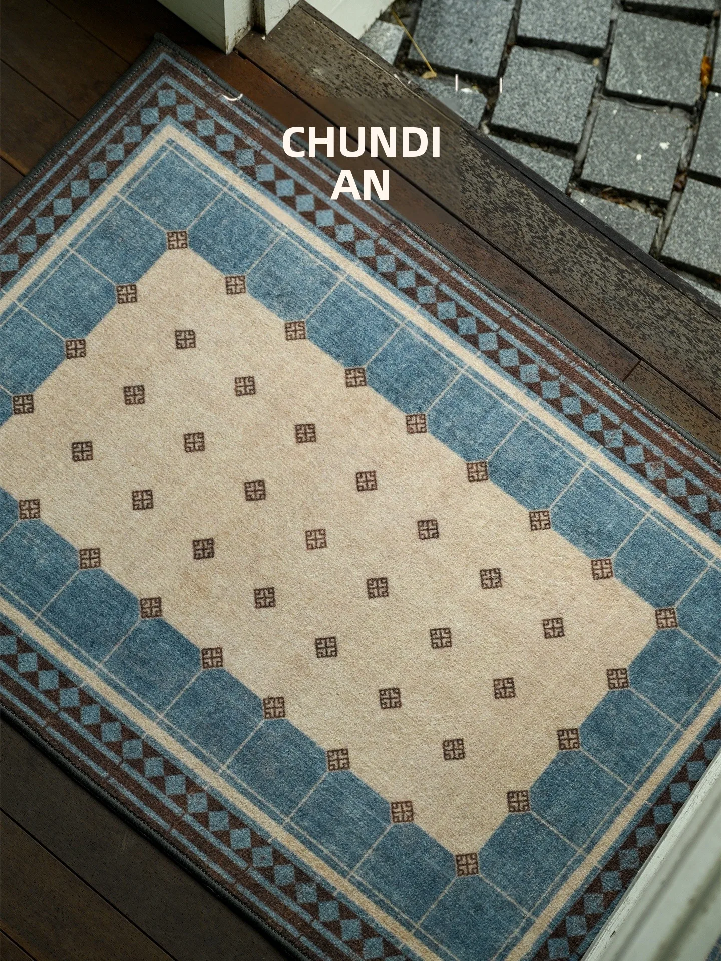 

Antiskid Entrance Mat Vintage Southeast Asian Style Door Mat Home Entrance Doormat High Absorption Soundproof Rectangle Polye...