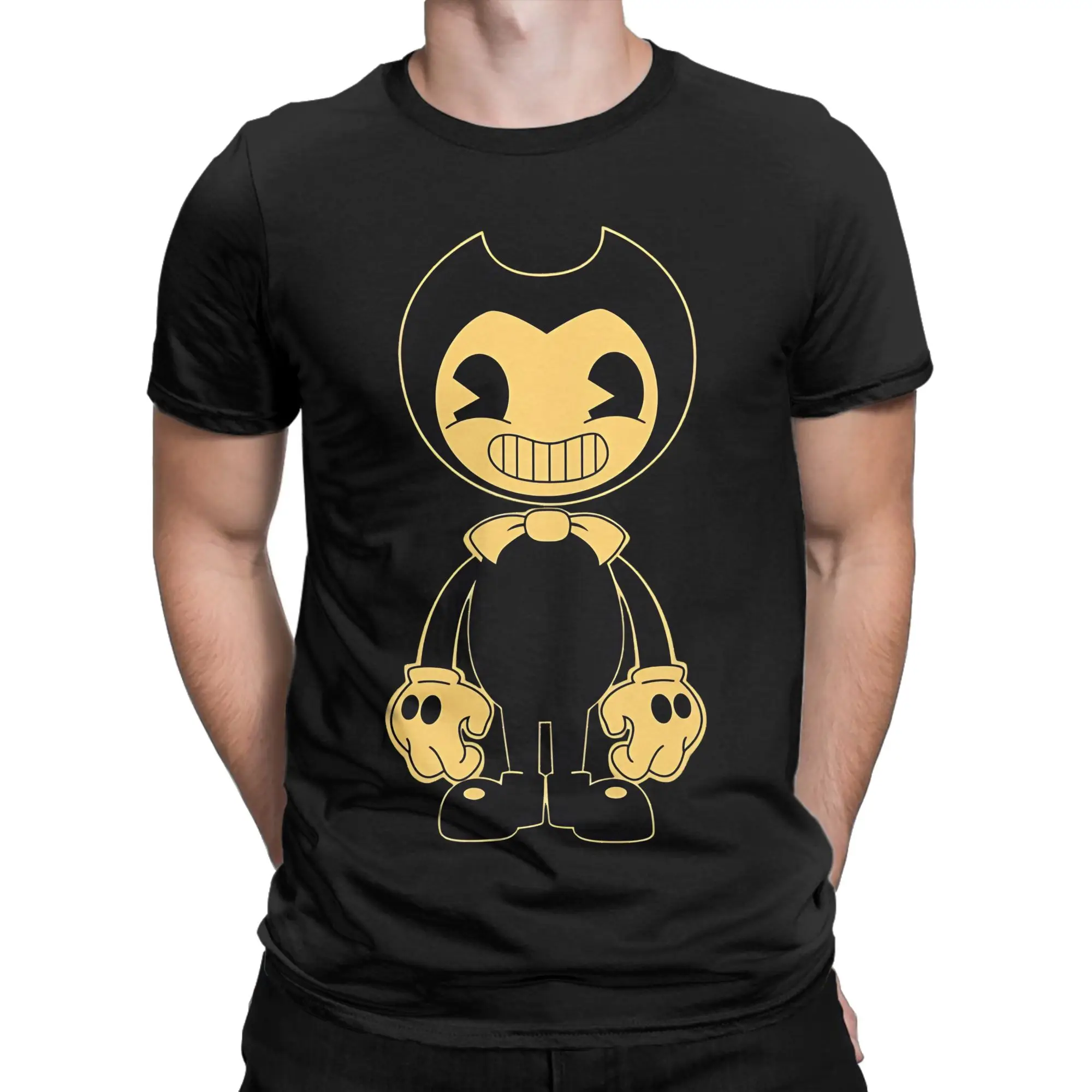 keep smile Graphic 100% Cotton T-Shirt Cuphead Tees Tops For Men