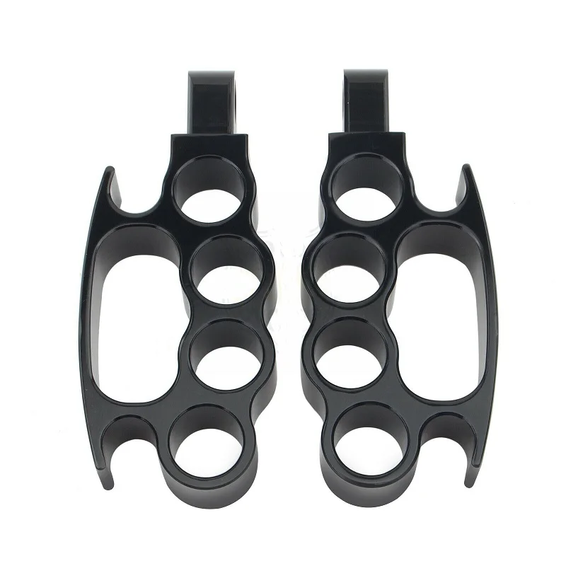 2Pcs Motorcycle CNC Foot Pegs Pedals Footrests Flying Knuckle FootPegs For Harley Road King Street Glide FLH Sportster Dyna