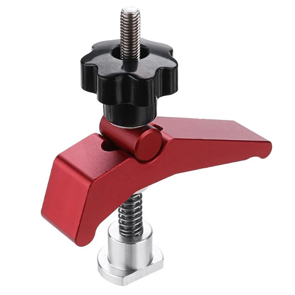 Aluminum Alloy Quick Acting Hold Down Clamp T-slot T-track Clamp Set Woodworking Tools  Main Color Red Thread Size M8