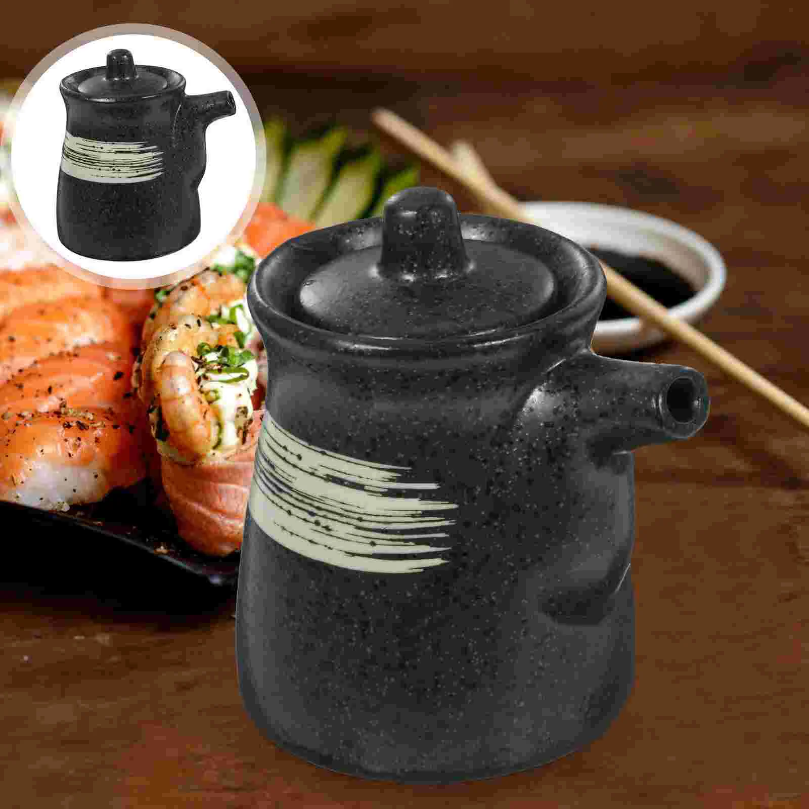 

2 Pcs Spray Bottle for Cooking Oil Ceramic Pot Spices Jars Exquisite Vinegar Holder White Sauce