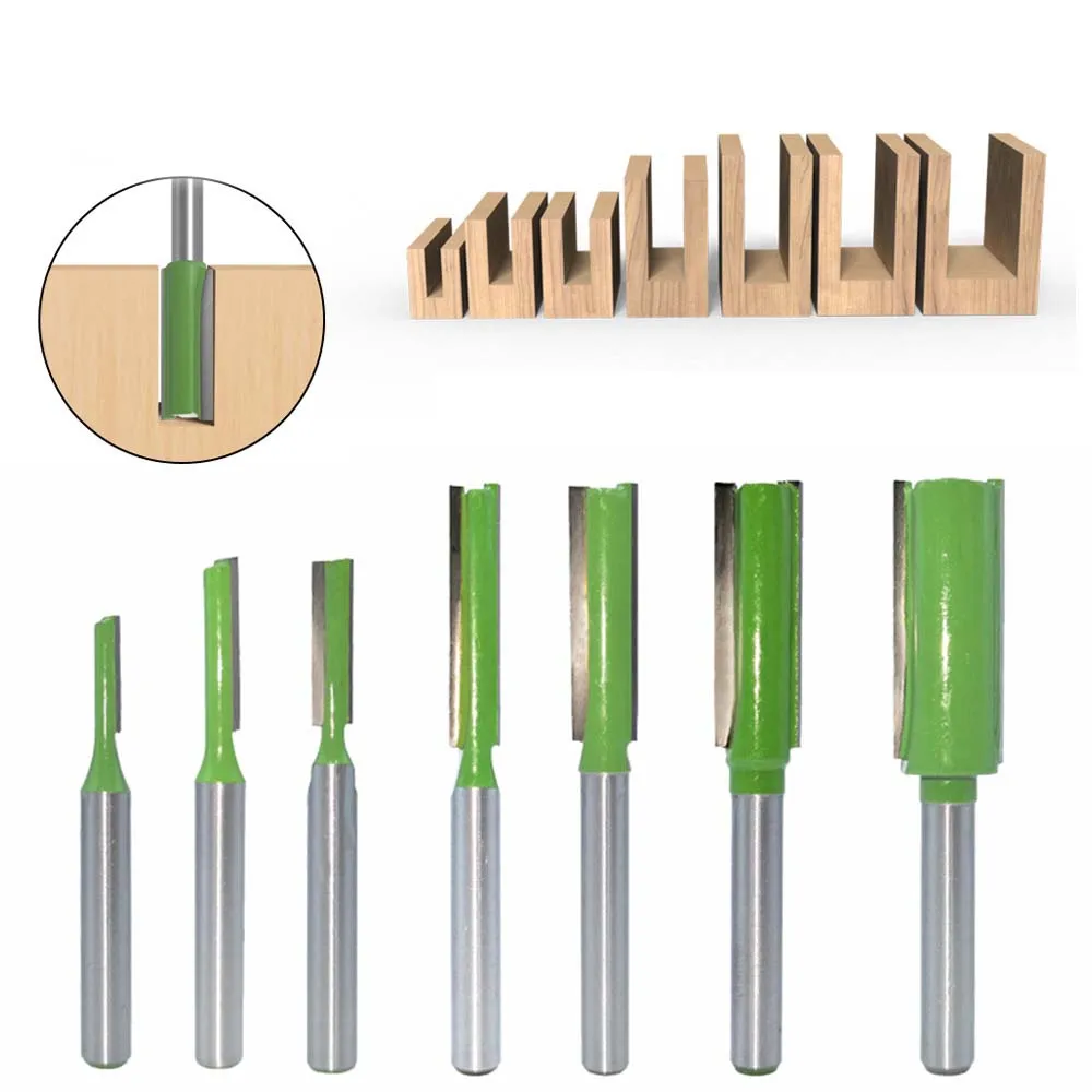 

7pcs 6mm Shank Single Double Flute Straight Bit Milling Cutter for Wood Tungsten Carbide Router Bit Woodwork Tool