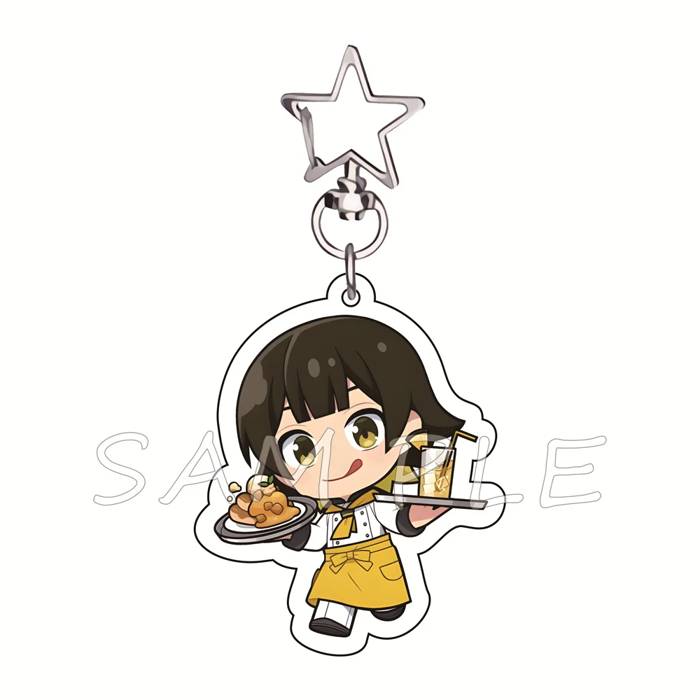 Blue Lock 6cm Acrylic Keychains Cafe Staff Uniform Anime Football Sports Merch Bag Charms Car Key Pendant Fan Collectible Gift