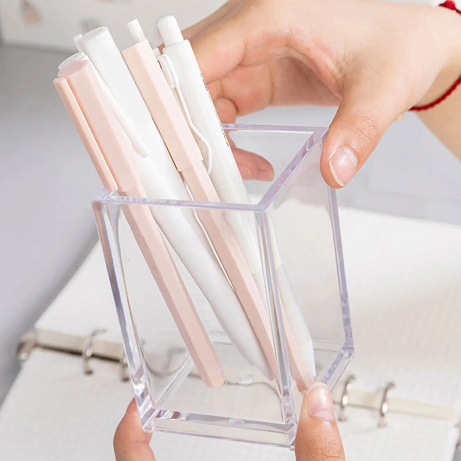 1Pcs Comfortable Smooth Surface Square Storage Box for Makeup Brushes Lipsticks Eyebrow Pencils Desktop Organizer Box