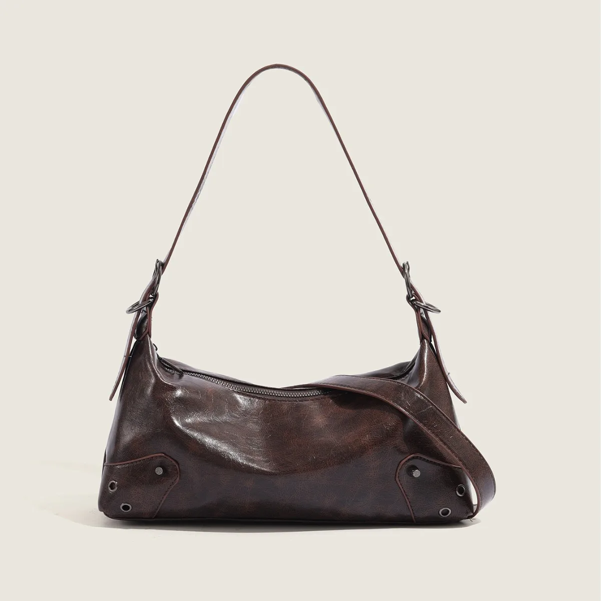 Bolsos de hombro estilo Maillard para mujer, bolso de mensajero pequeño Vintage de piel sintética para mujer, bolso de mano sencillo de lujo para mujer, bolsos para las axilas