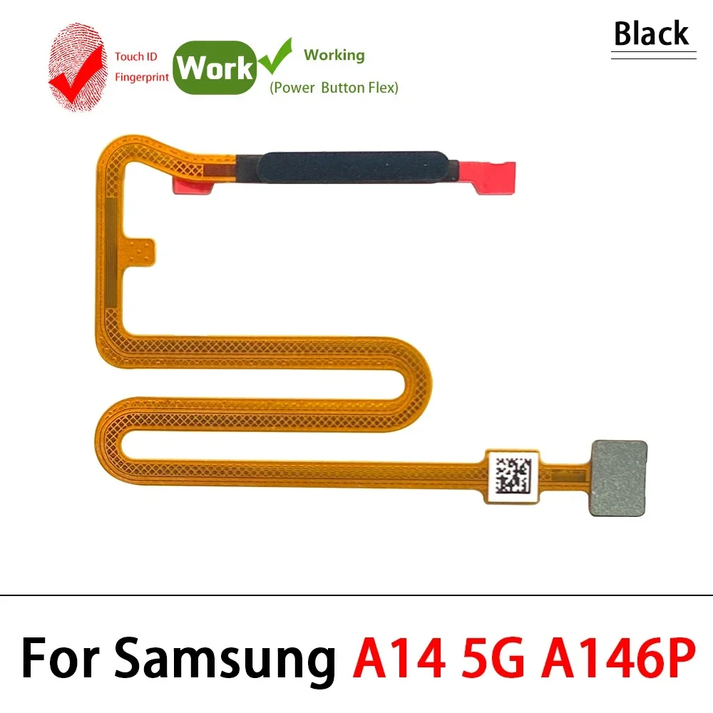 Fingerprint Scanner Flex For Samsung A14 4G A145F A145P / A14 5G A146F A146P Home Button Menu Return Key Sensor Flex Cable