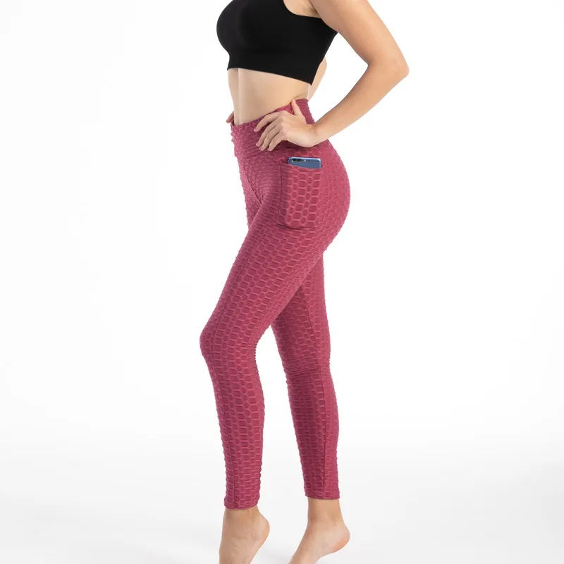 Women Pocket Bubble Fitness Leggings Image 36