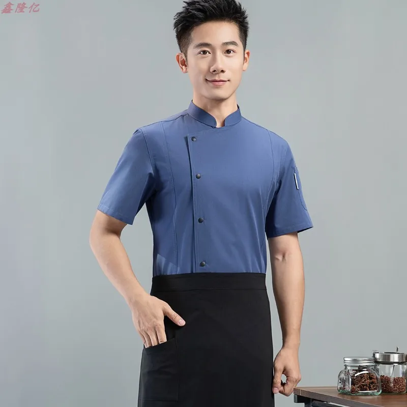 ホテルシェフ制服西洋レストランステーキハウス夏半袖作業服食堂ベーカーシェフ服
