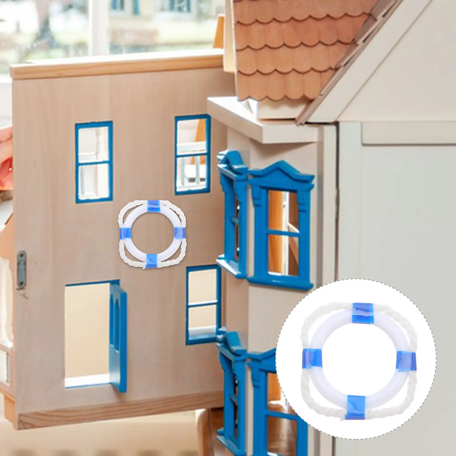 5Pcs Decorative Life Ring Miniature Buoy Elegant Home Wall Nautical Decor Mediterranean Style House Ornament Garden Party Favors
