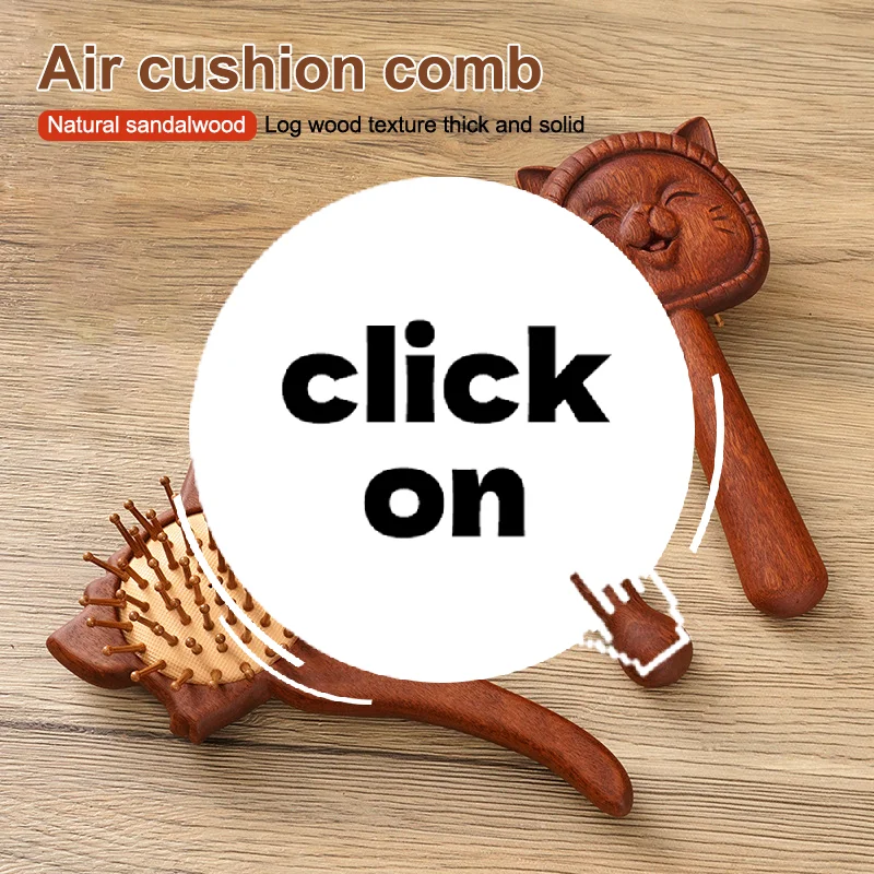 

Уход за волосами в форме животного, воздушная подушка, расческа из сандалового дерева, портативная антистатическая массажная расческа, расческа на воздушной подушке для кожи головы, подарок