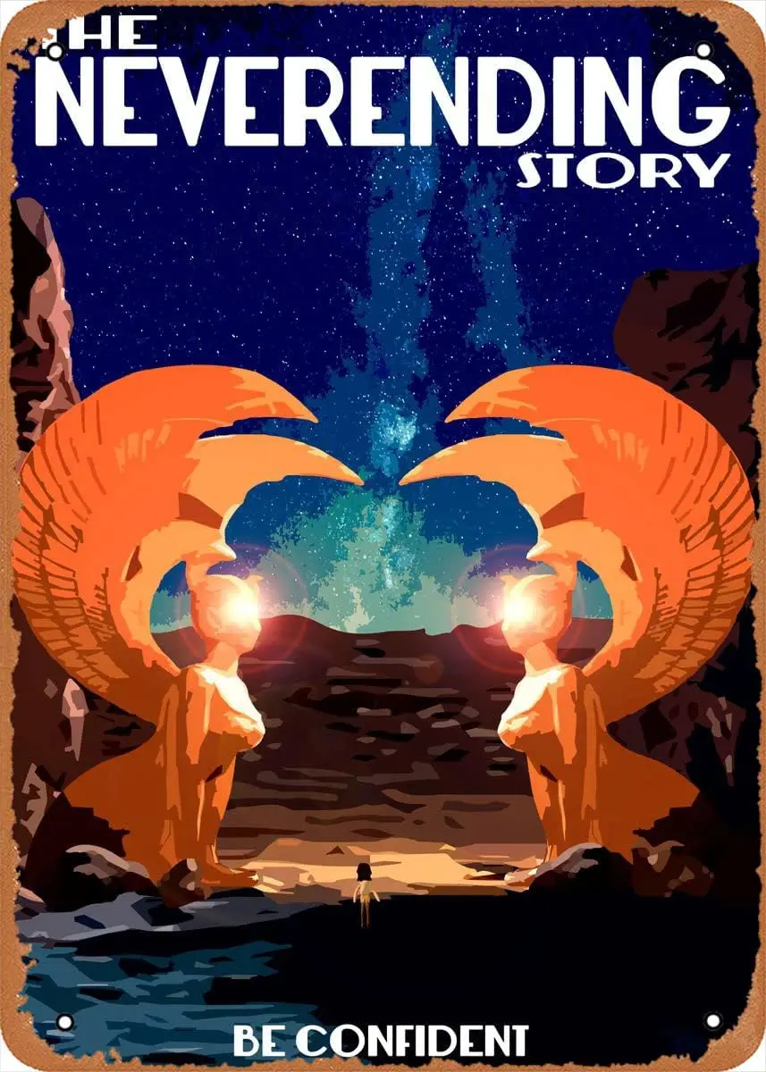 Vintage Metal Poster - Movie Posters The ?Ending Story Tin Sign 12 X 8 Inches Suitable For Wall Decoration Of Bar,Cafe,Garage,Ma