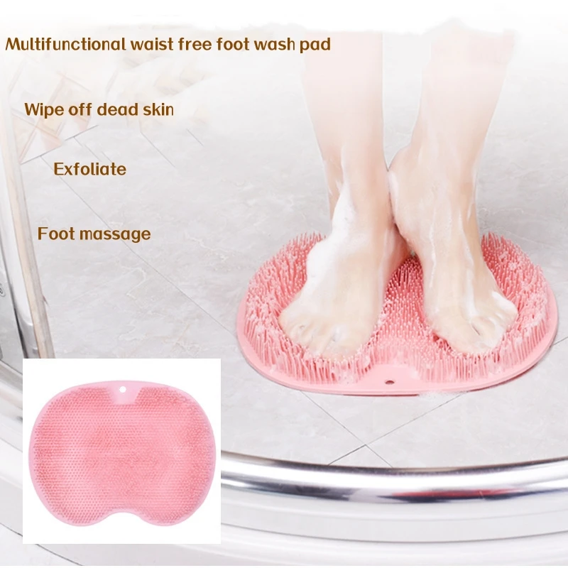 Exfoliating Shower Massage Scraper Bathroom Non-slip Bath Mat Back Massage Brush Silicone Foot Wash Body Cleaning Bathing Tool