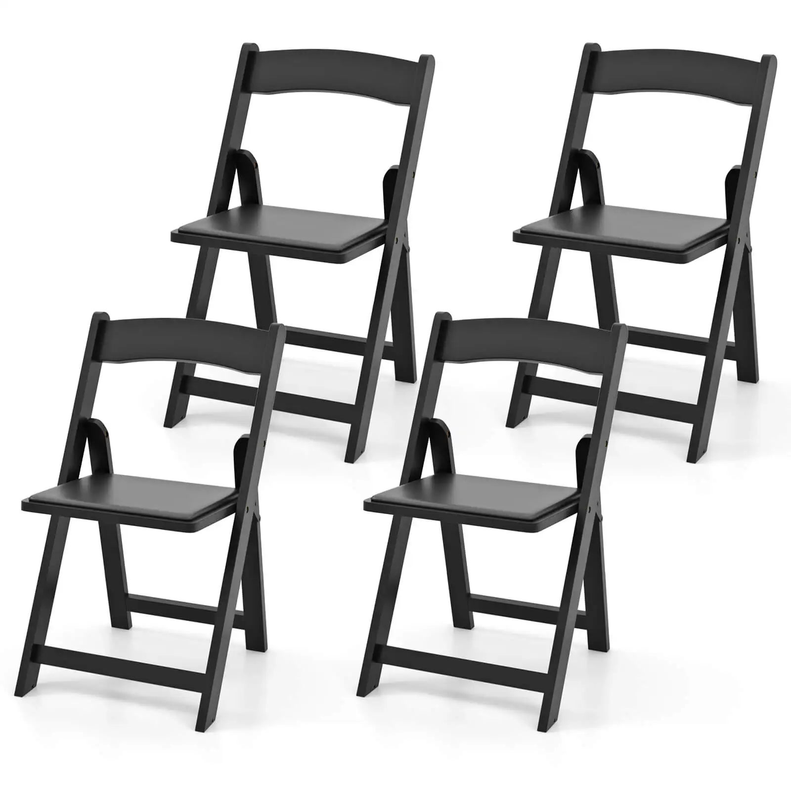 Set of 8 Dining Chairs w/ Rubber Wood Legs & Padded Seat for Home Office Events