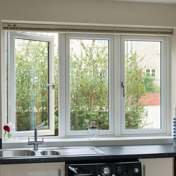 NFRC Certified Thermal Break American Hinged Window Big Glass Panel Aluminum Awning Windows for House Swing Casement Window