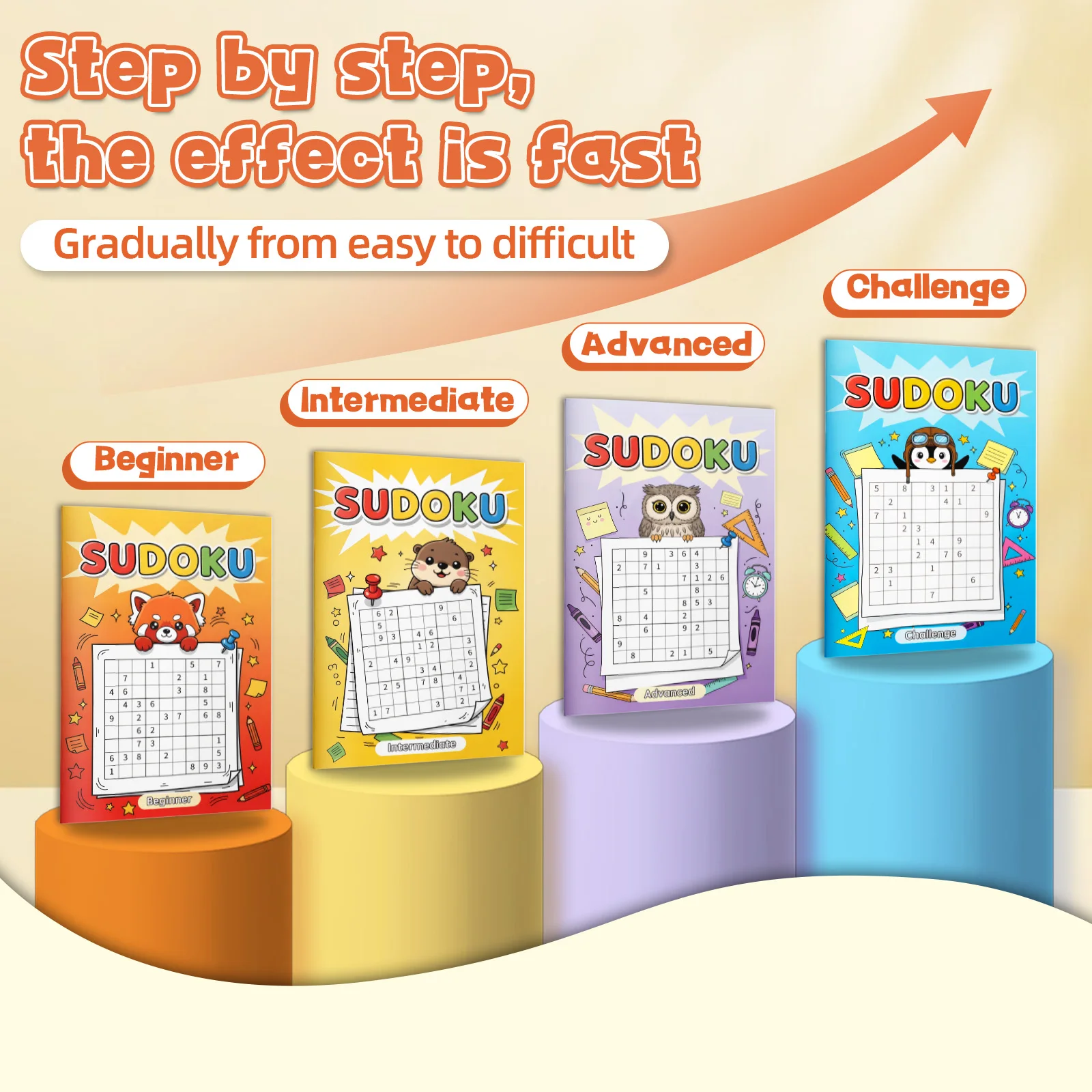 Kids Early Education Sudoku Puzzle Book, Brain Teaser Logic Game Workbook, Number Reasoning Training Book for Toddlers