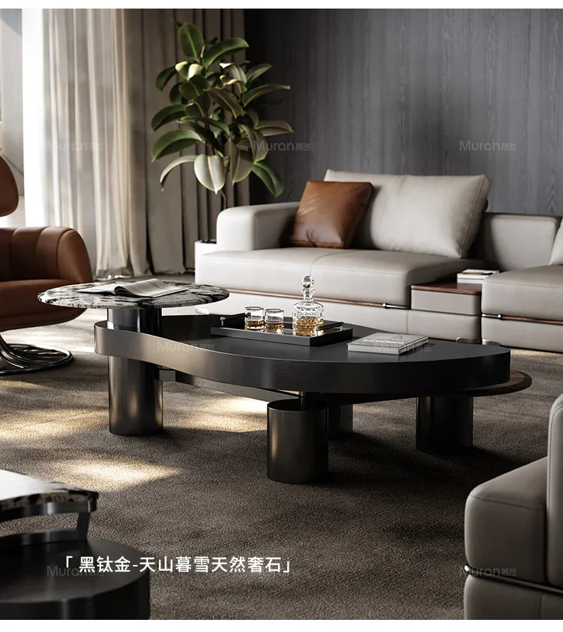 

Журнальный столик из натурального мрамора, высококачественный итальянский журнальный столик специальной формы, большой плоский современный орех