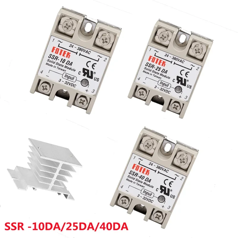 

SSR Solid State Relay 10DA 25DA 40DA DC Control AC White Shell Single Phase Without Plastic Cover