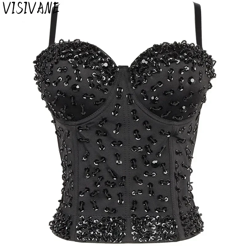 Sexy Party Club Stage Show Streetwear Tees Camis Women Clothing Y2k Tops Fashion Clothes Tank Casual Vintage Corset Summer