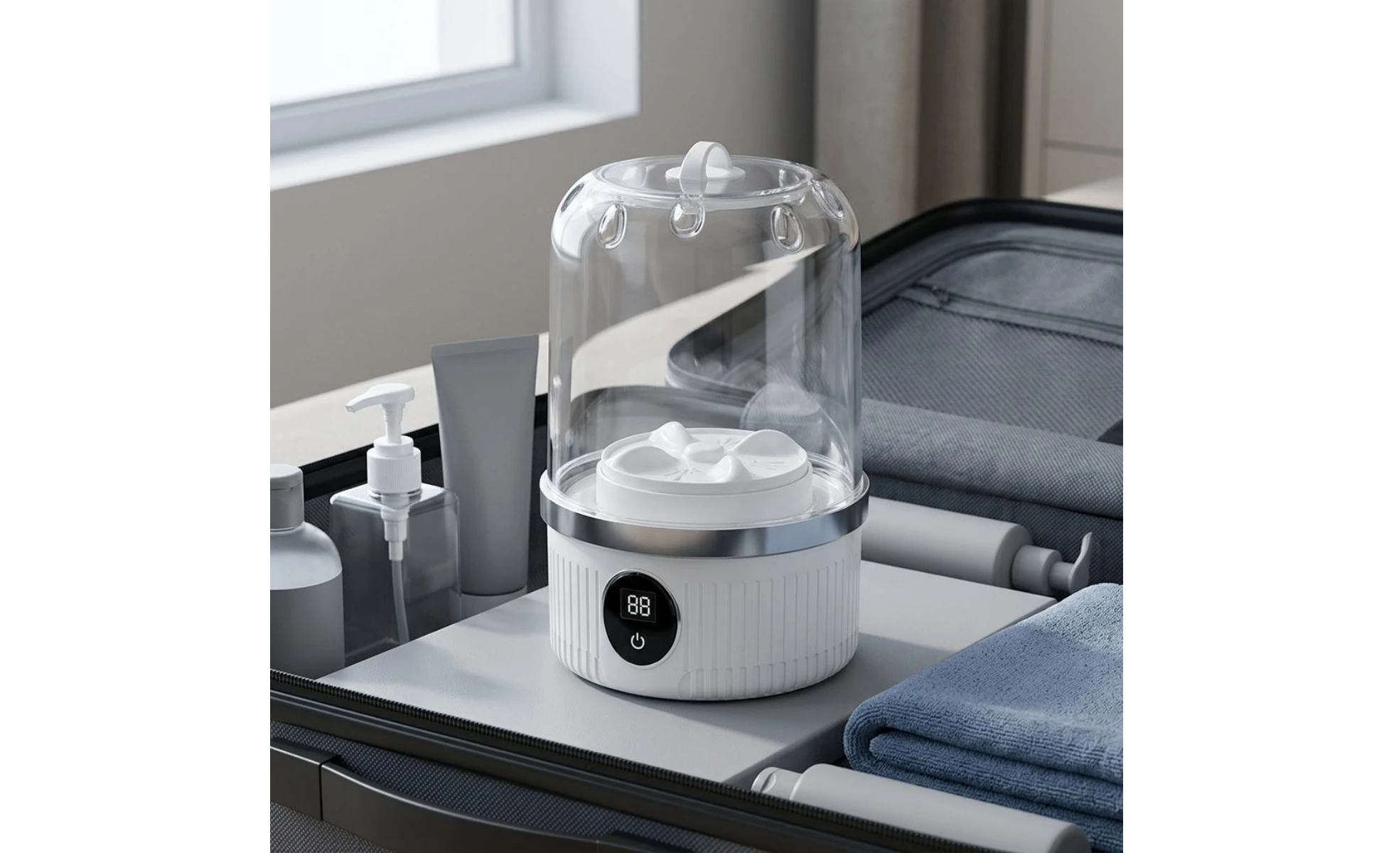 Wireless Mini Washing Machine Transparent Chamber Portable Mini Washer