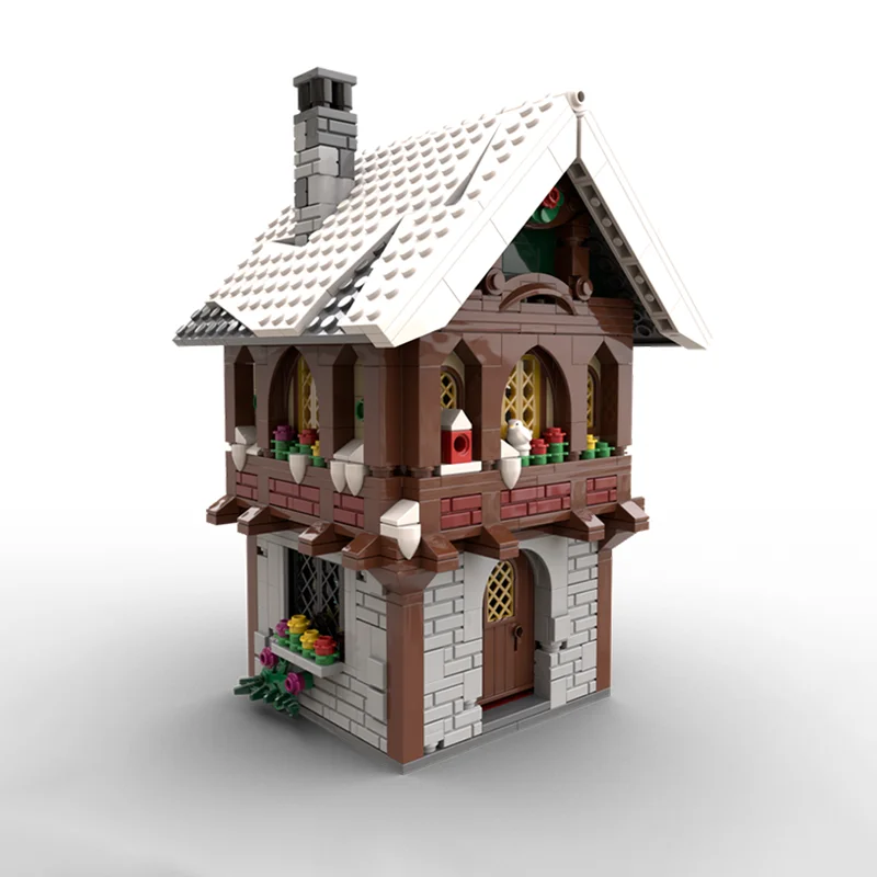 

961pcs Moc Winter Village House DIY Blocks - Detai Seasonal Display Model, Perfect Building Blocks Gift for Holiday Enthusiasts