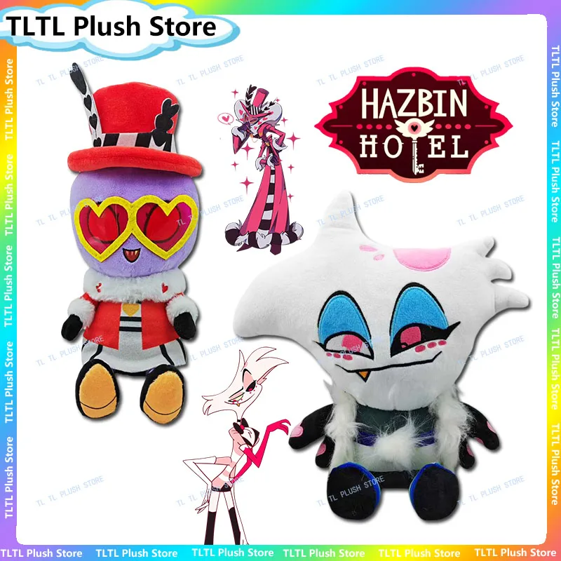 

New Hazbin Hotel Valentin Val Plush Toy Anime Peluche Stuffed Angel Dust Cartoon Anime Peripheral Soft Doll Gift Fans Collection