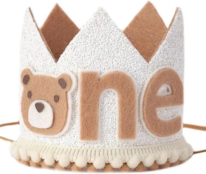 Little Bear 1st Birthday Hat - Wild One First Birthday Hat, One Happy Camper Birthday Crown