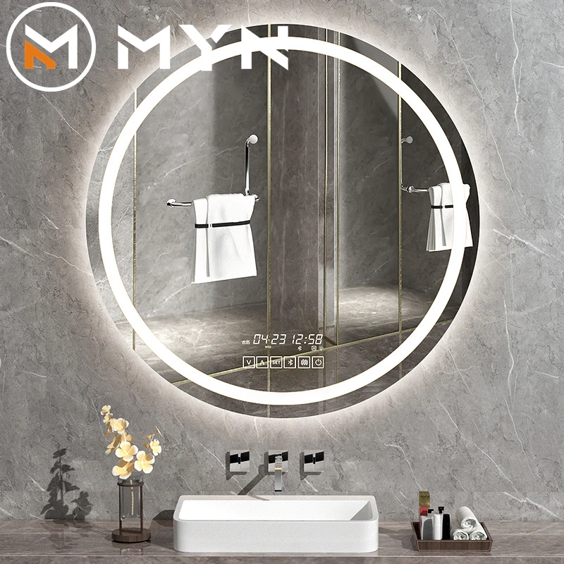 Directly Round  Mirror Led Illuminated Bathroom Smart Touch Screen Magnifying Modern Decorative Smart Mirror
