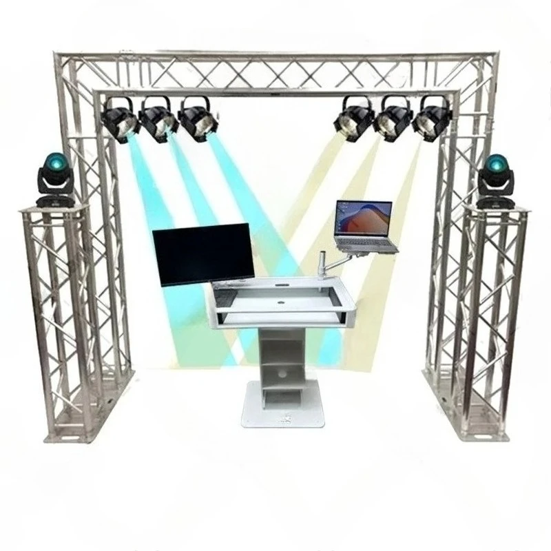 Custom Stage Podium Aluminum DJ Control Tower Moving Heads Lighting Cover Truss Tower Totem