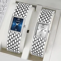 Reloj LIGE de nuevo diseño para mujer, reloj de pulsera de cuarzo a la moda, relojes cuadrados simples plateados para mujer, reloj plegable de acero inoxidable de lujo
