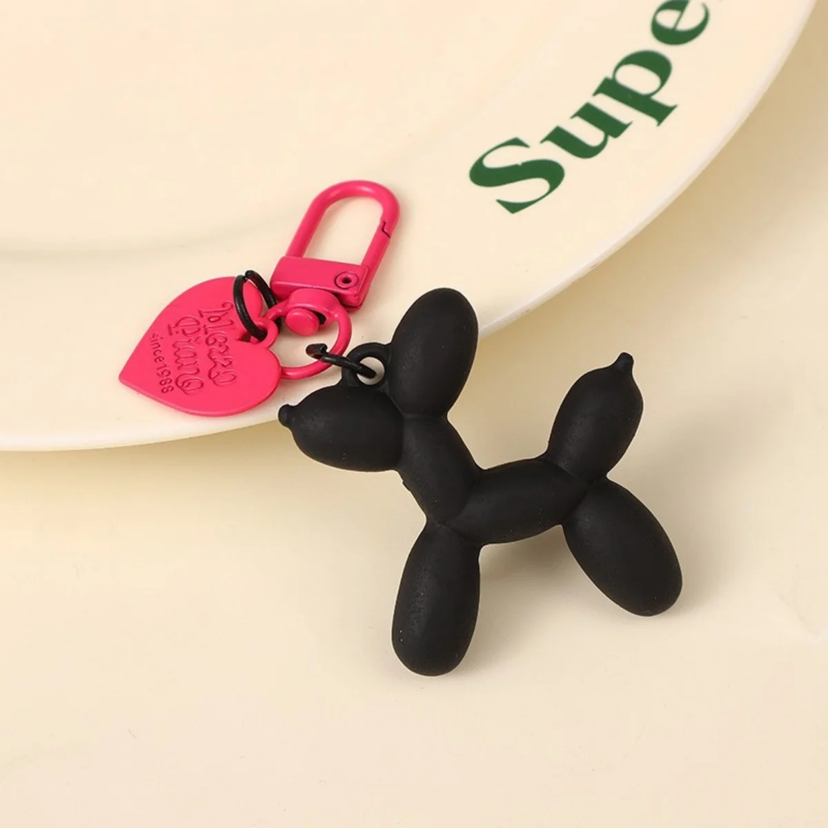 Cute Acrylic Cartoon Balloon Dog Keychains for Women Bag Pendant Couple Car Key Chains Jewelry Gift Decoration Accessories image 2