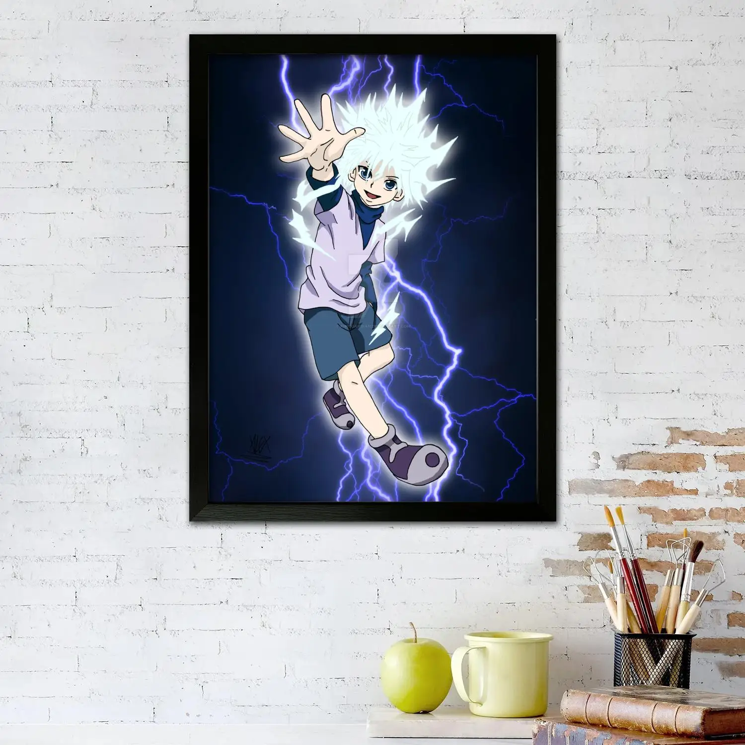 killua zoldyck cartoon Canvas Art Poster and Wall Art Picture Print, Modern Family Bedroom Decor Posters,Decorative painting