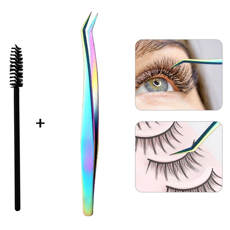 Edelstahl-Wimpernpinzette, Wimpernverlängerungs-Pinzette, Beauty-Wimpernpinzette, Falsche Wimpernzange, Beauty-Tool – Detail 14
