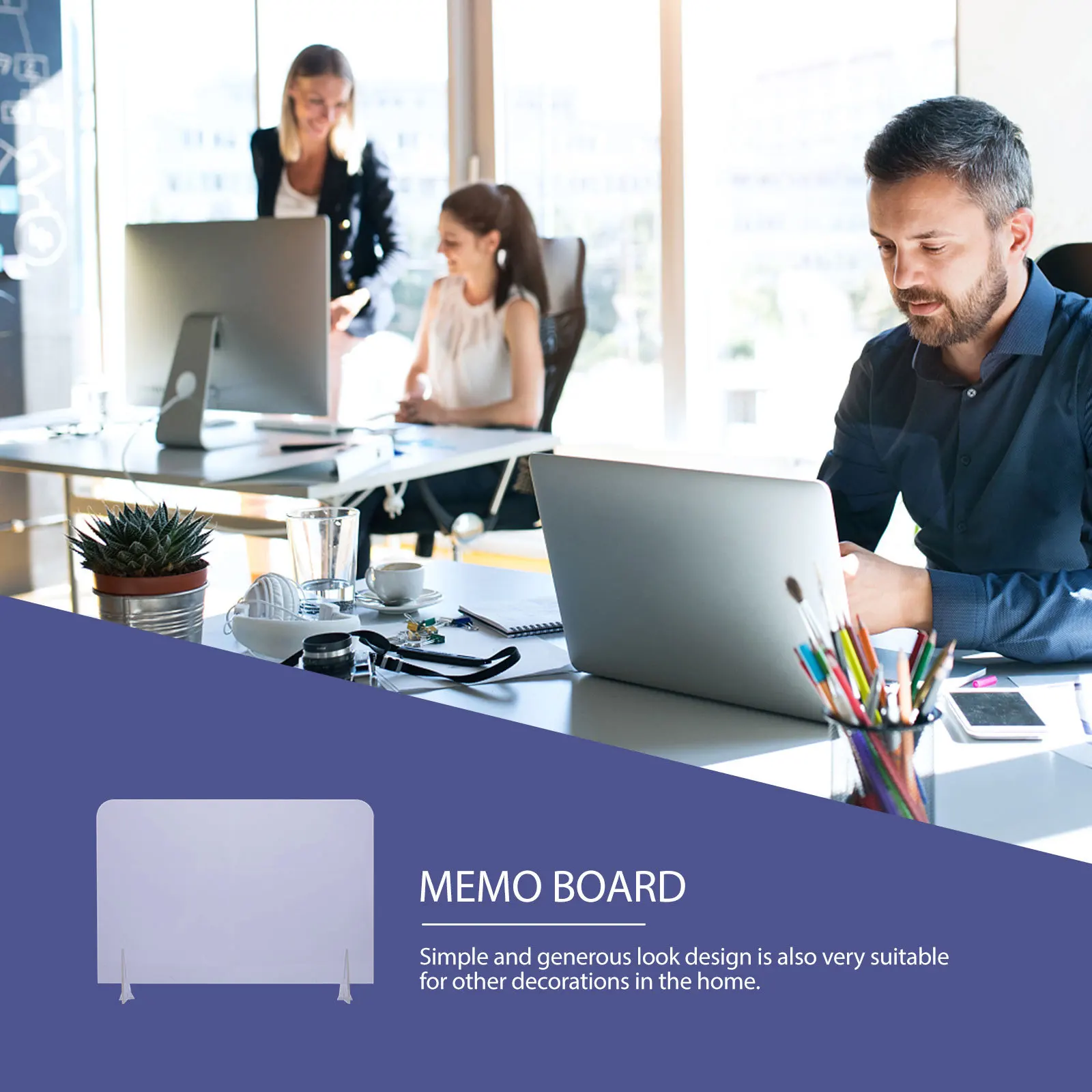 1 set 1 Set Of Acrylic Memo Desktop Message Clear Dry Erase Writing Board For Home Office School Tabletop Note Board With Pen