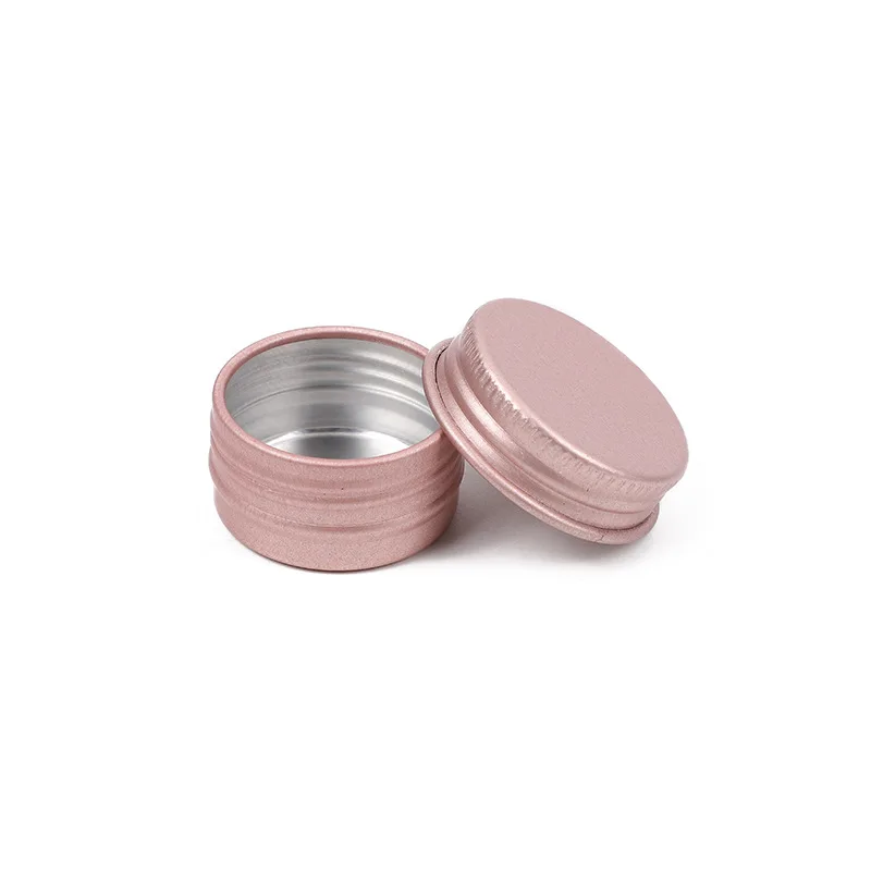 200pcs 0.17oz Sample Rose Gold Aluminum Tin Jar 5 ml Refillable Containers Round Tin Container Cans for Cosmetic,Lip Balm, Cream