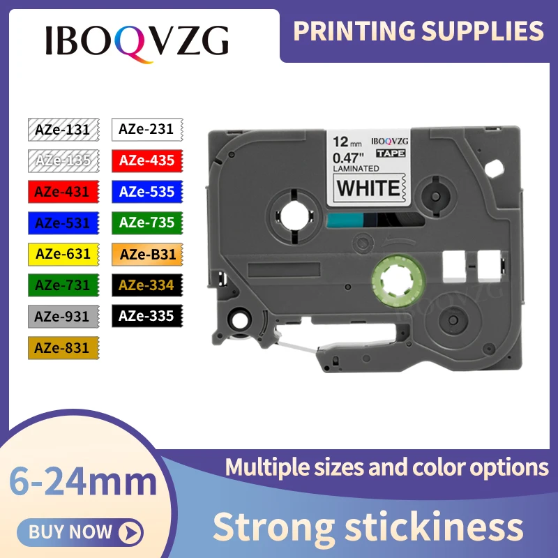 TZ-231 TZ-251 tz631 TZ-131 Label Tape 12mm Compatible For Brother Tze Laminated Ribbon for P-touch Label Maker H110 H200 PT-P700