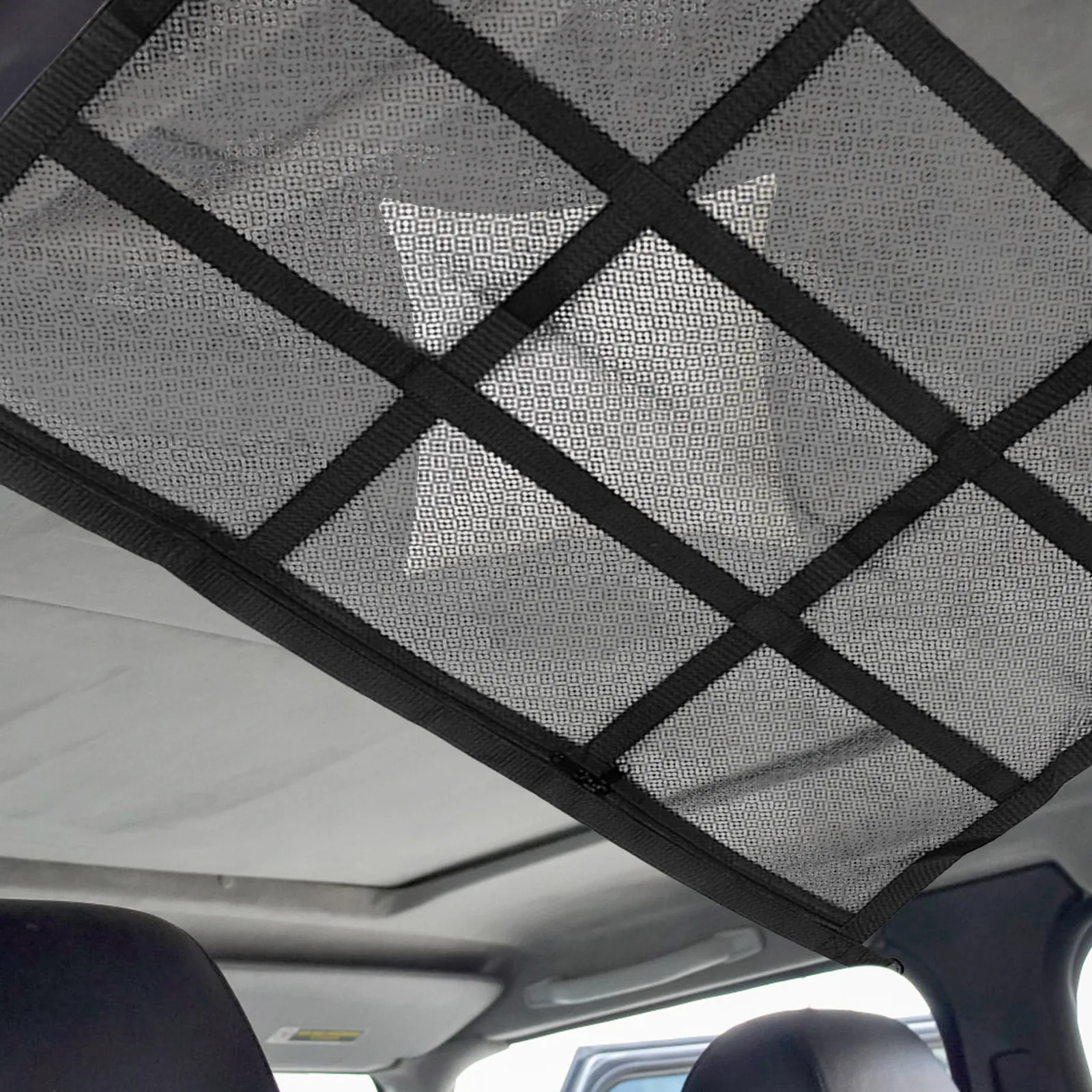 

Roof Storage Bag Double Layer Mesh Organizer 9-Grid Car Hanging Pouch Storage Solution Trunk Truck Organizer Interior
