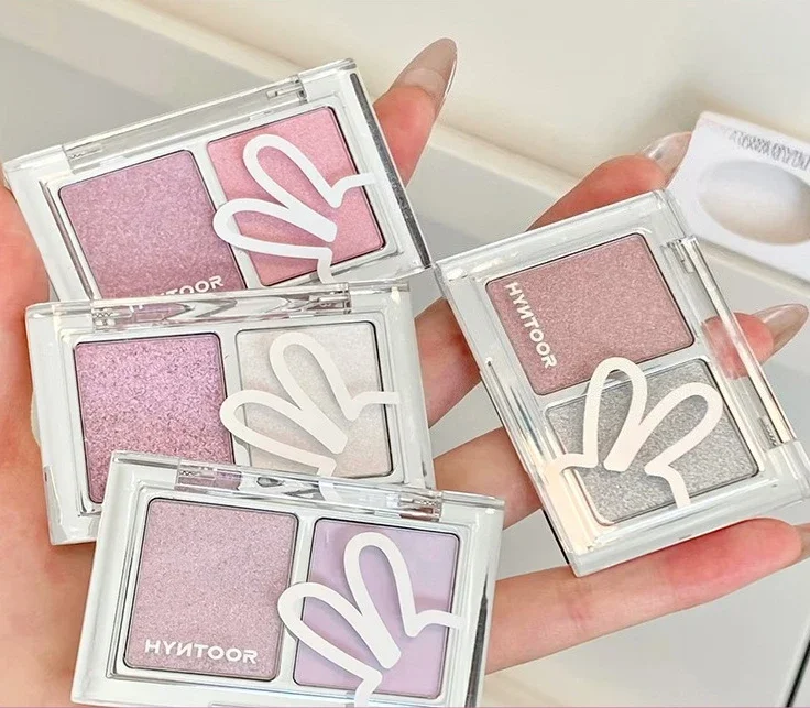 HYNTOOR 2 Colors Matte Satin Flash Low Saturation Long-lasting Delicate Beauty Eye Shadow Palette Cosmetics  3g