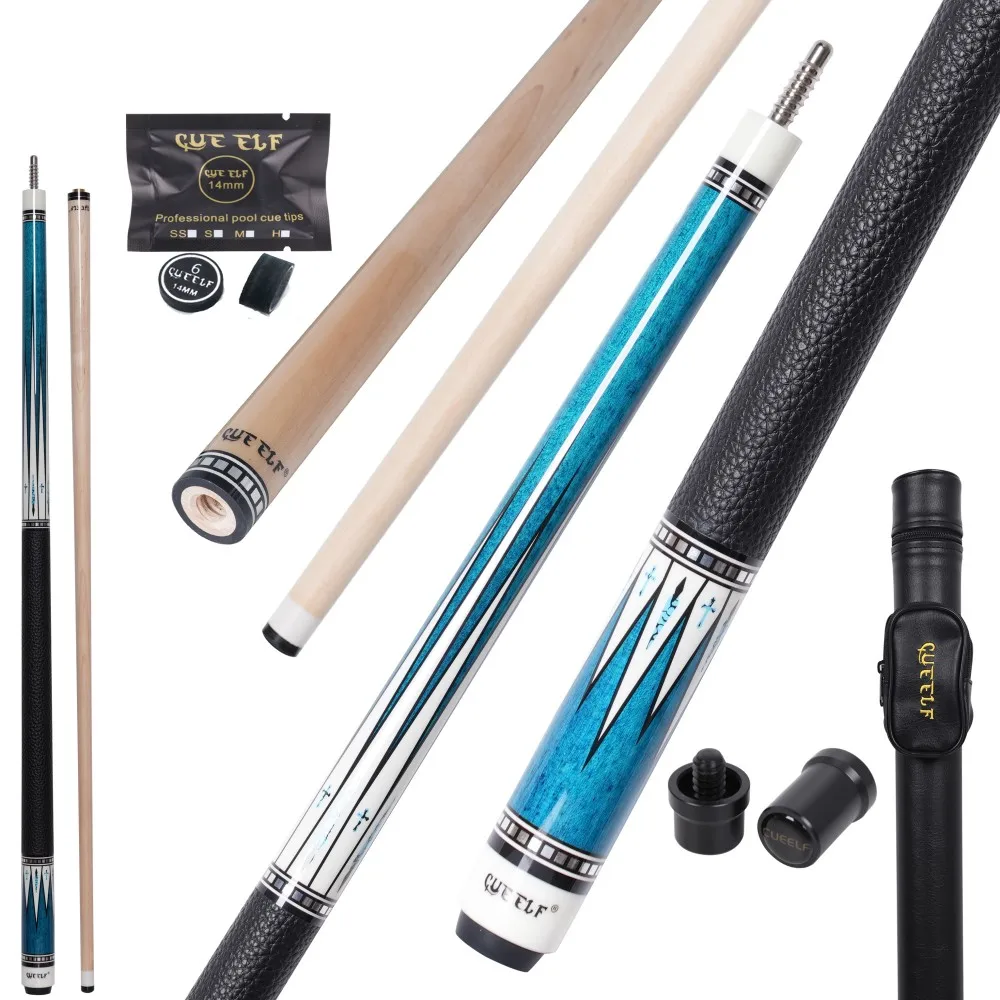 Hot Selling Luxury Blue Real Leather Grip Billiard Pool Cue  for Pool Cue Stick User