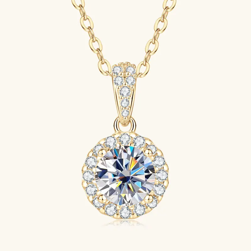 

Ослепительное ожерелье из муассанита в корейском стиле в Instagram-стиле, 1 карат, свежая и шикарная цепочка на ключицу, подвеска из стерлингового серебра S925