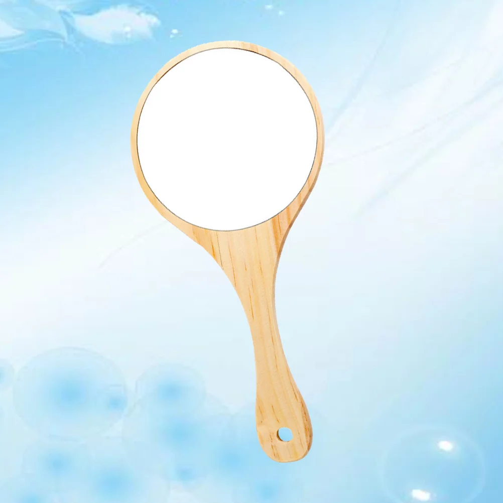 กระจกแต่งหน้าแบบติดผนัง ขนาดใหญ่ ดีไซน์หรูหรา ด้ามจับไม้ พรีเมียม กระจกใส สำหรับเครื่องสำอางและการดูแลตัวเอง