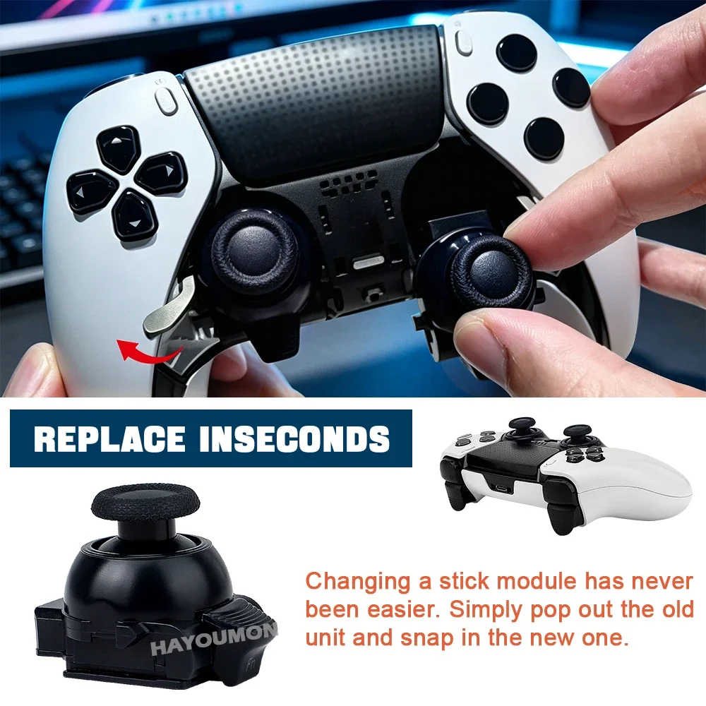 NEU für PS5 Edge Controller Joystick Thumbstick Reparaturteile 3D Analog-Sensor Kohlenstofffilm Ersatz-Stick-Modul Zubehör – Detail 7